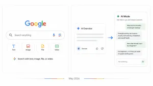 Google’s new search box featuring AI Overviews